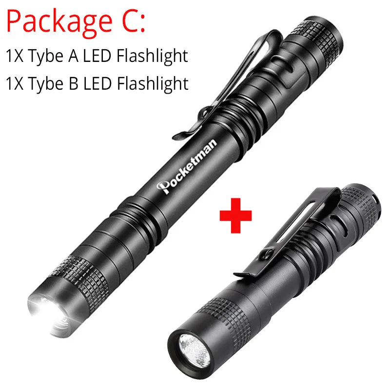 8000LM Portable Pen Clip Flashlight Mini Flashlight Pocket Small Flashlight LED Torch Medical Flashlight Waterproof Pen Light