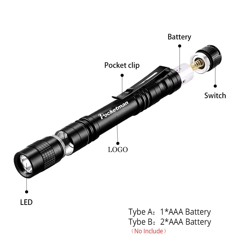 8000LM Portable Pen Clip Flashlight Mini Flashlight Pocket Small Flashlight LED Torch Medical Flashlight Waterproof Pen Light