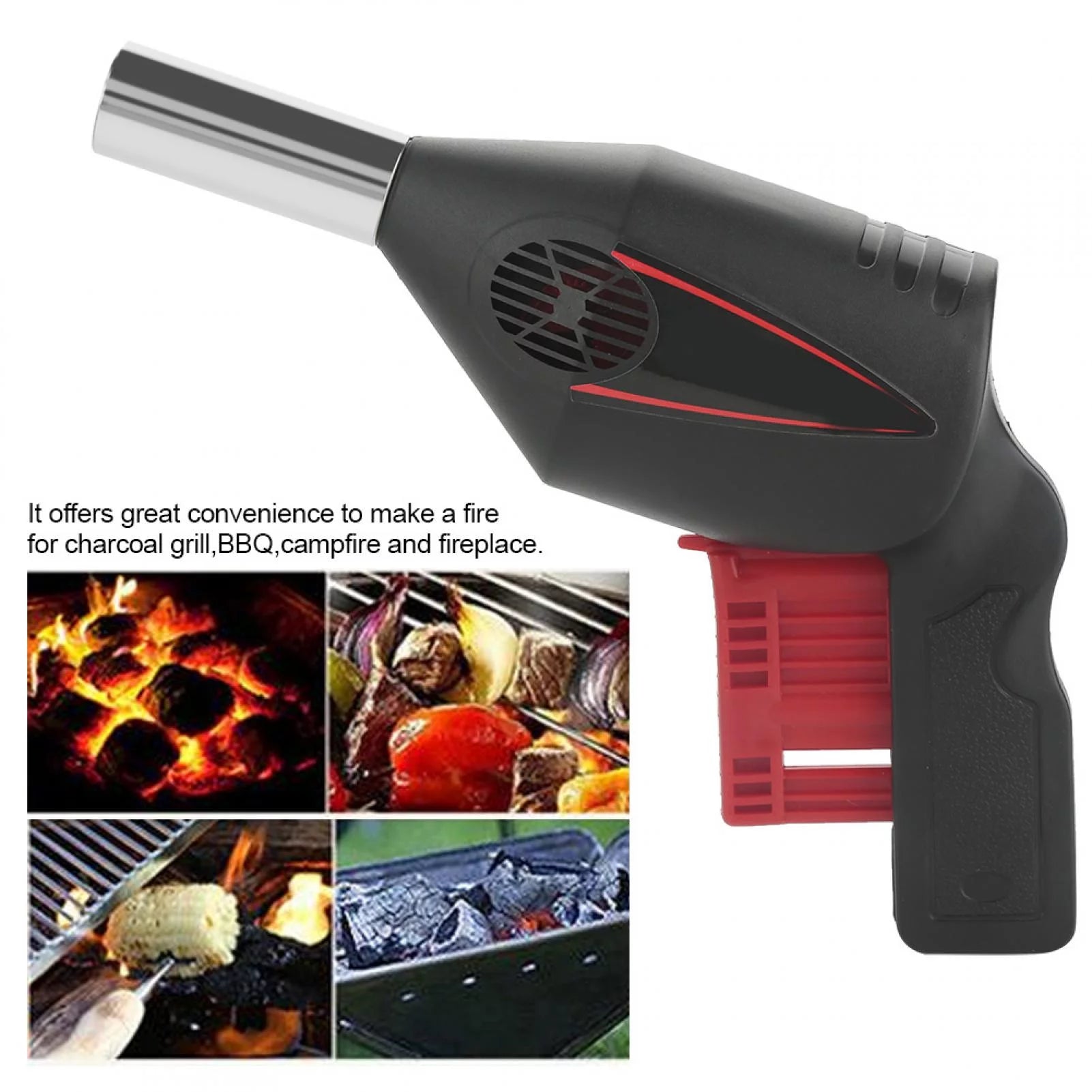 BBQ Air Blower, BBQ Fan, Manual Operated Start a Fire Quicker and Easier Grill Barbecue Tool for Outdoor Barbecue and Picnic Charcoal Grill, BBQ