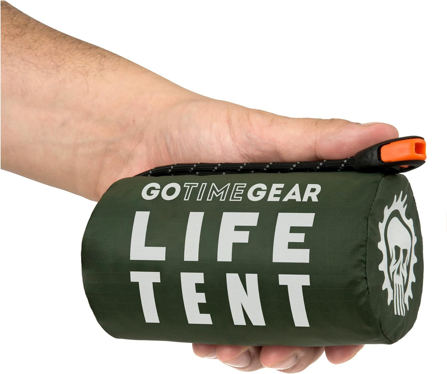 Survival Life Tent • 2 Person Mylar Emergency Shelter Tube Tent + Paracord • All-Weather Protection for Camping, Hiking, & Survival Kits • Includes Emergency Whistle