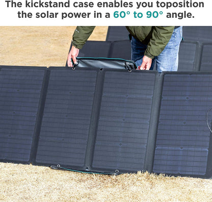 160W Portable Solar Panel for Power Station, Foldable Solar Charger with Adjustable Kickstand, Waterproof IP67 for Outdoor Camping,Rv,Off Grid System