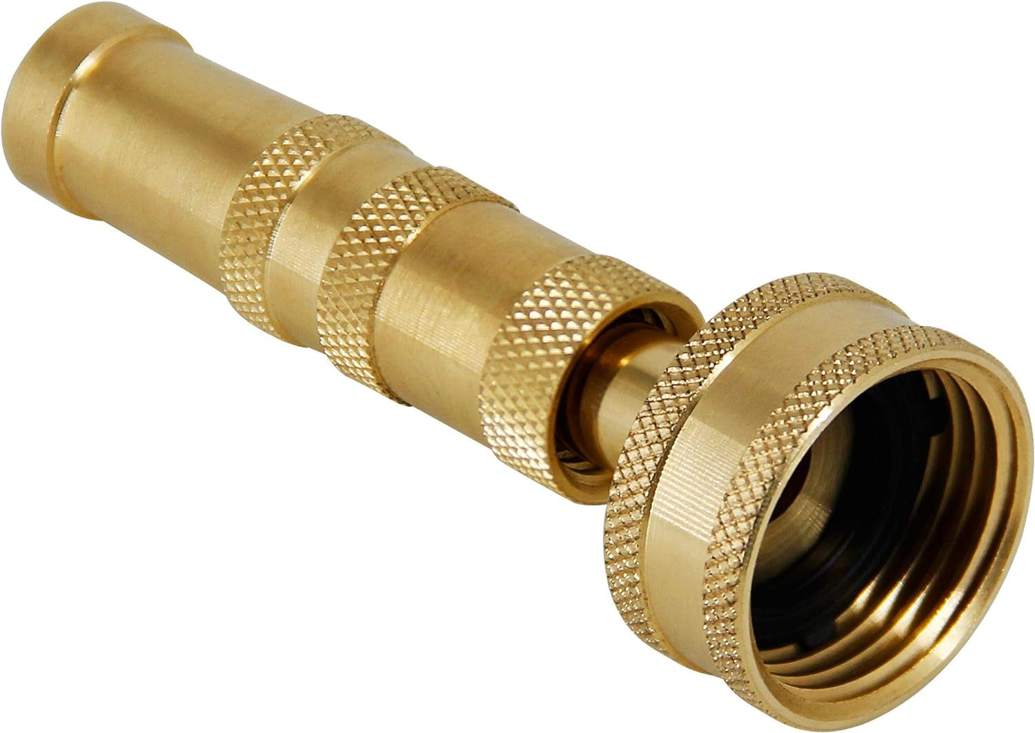 Brass Hose Nozzle, Heavy-Duty Brass Adjustable Twist Hose Nozzle, 2 Pack (3.5")