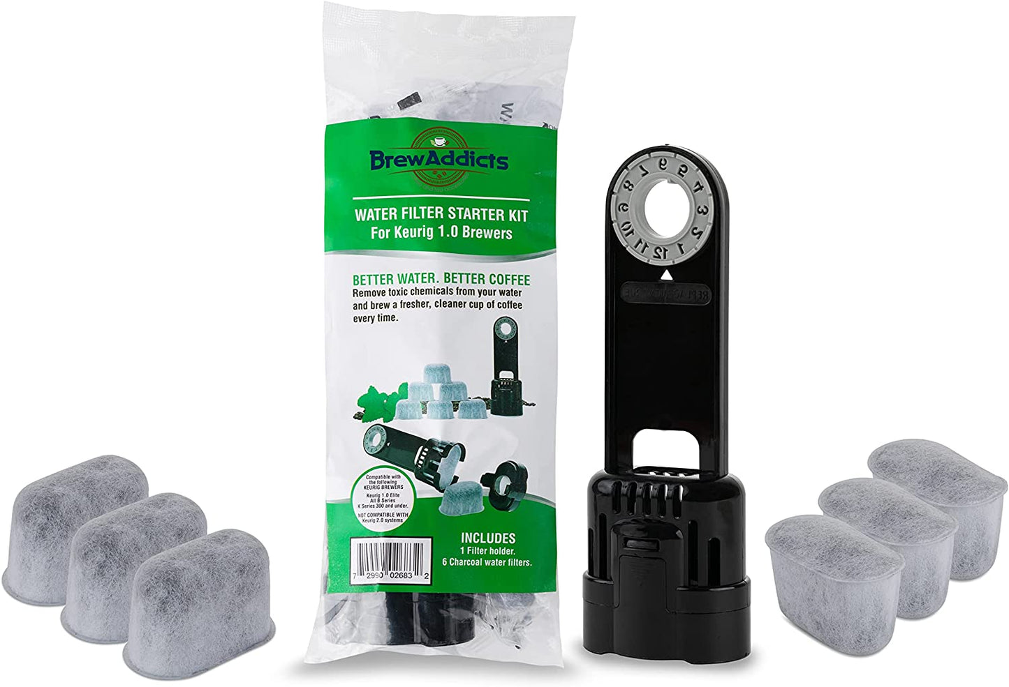 Water Filter for Keurig 1.0 Coffee Makers. Starter Kit: 6 Filters & 1 Filter Holder. Replacement Water Filter Cartridges Kit Compatible with Classic Brewers