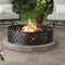 36" round Metal and Steel Fire Ring Black, Outdoor Fire Pit, Bonfire Fire Pit