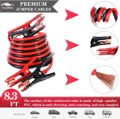 Car Emergency Roadside Kit - Auto Vehicle Safety Road Side Assistance Kits Jumper Cables Set