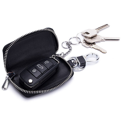 Mini Key Holder for Car Keys Wallet Pouch Bag Premium Leather Keychain Housekeeper Car Key Case Unisex Organizer Key Pouch Purse