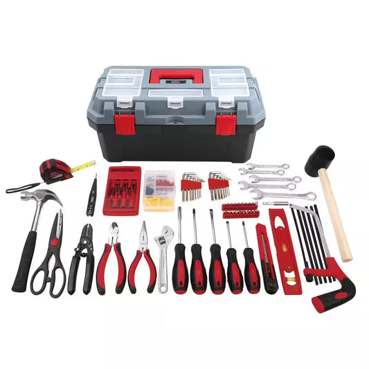 Household Tool Kit with 16.5 In. Tool Box Red (170-Piece)