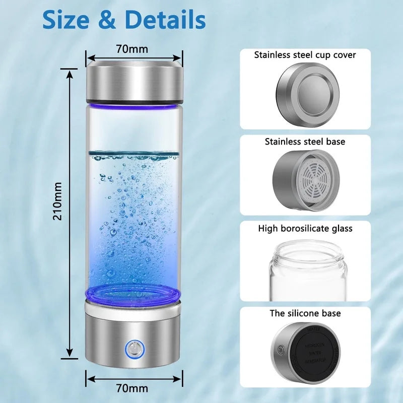 2024 Hydrogen Water Bottle,Hydrogen Water Bottle Generator,3Min Quick Electrolysis,Suitable for Travel,Exercise,Gift for Love