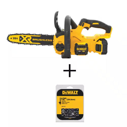 20V MAX 12In. Brushless Battery Powered Chainsaw Kit with (1) 5Ah Battery & Charger (45 Link)