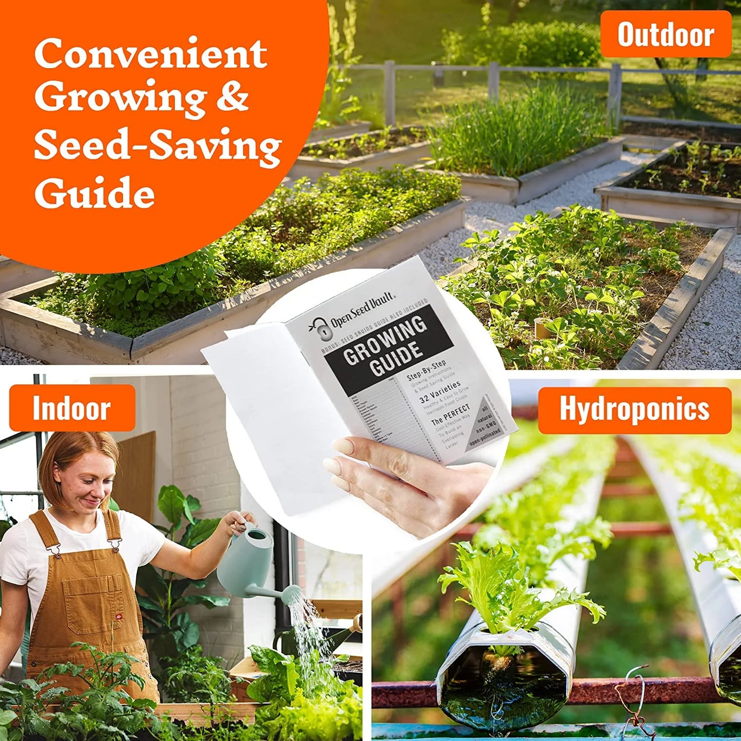 15,000 Heirloom Seeds Non-Gmo Organic for Planting Vegetables & Fruits (32 Variety Pack) - Survival Gear Food, Gardening Gifts, Emergency Supplies