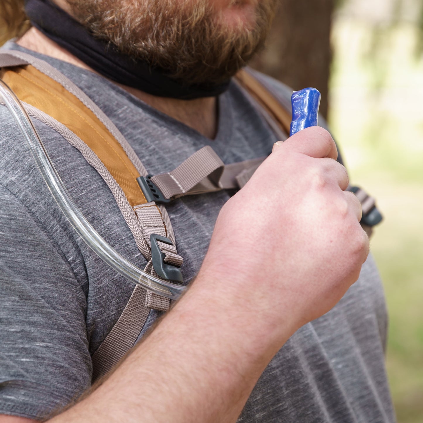 Small 2 Liter Hiking Hydration Backpack with Included Water Reservoir, Tan