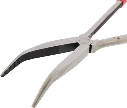 Long Reach 11In 45-Degree Bent Nose Pliers for Hard-To-Reach Narrow Spaces and Limited Clearance Areas