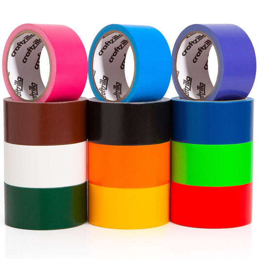 Rainbow Colored Duct Tape — 12 Bright Duct Tape Colors — 10 Yards X 2 Inch — Waterproof — Colored Duct Tape Multipack for Arts — Heavy Duty Duct Tape — Color Duct Tape Rolls