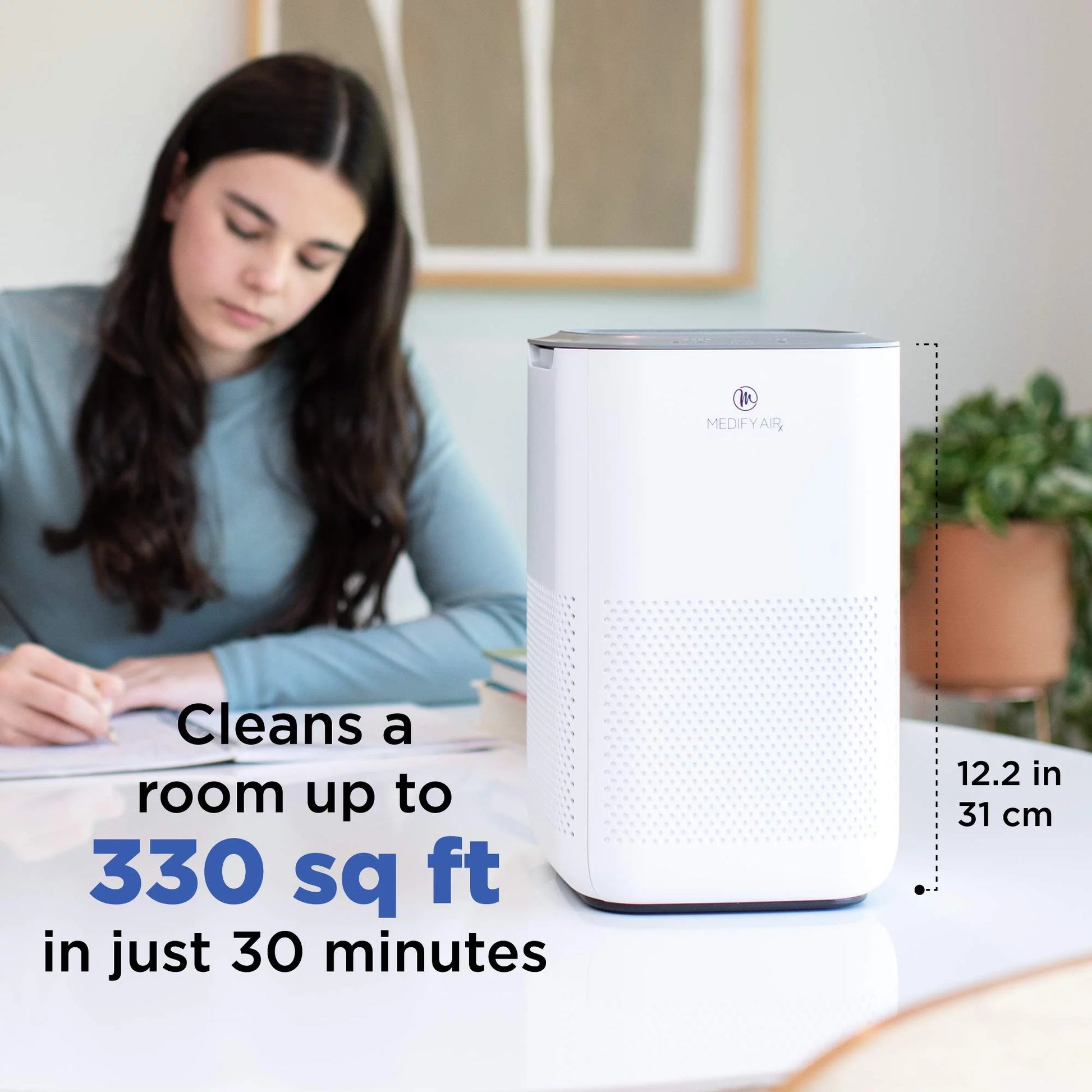 MA-15 Air Purifier with HEPA H13 Filters - 330 Sq Ft Coverage for Smoke - White, 1-Pack.