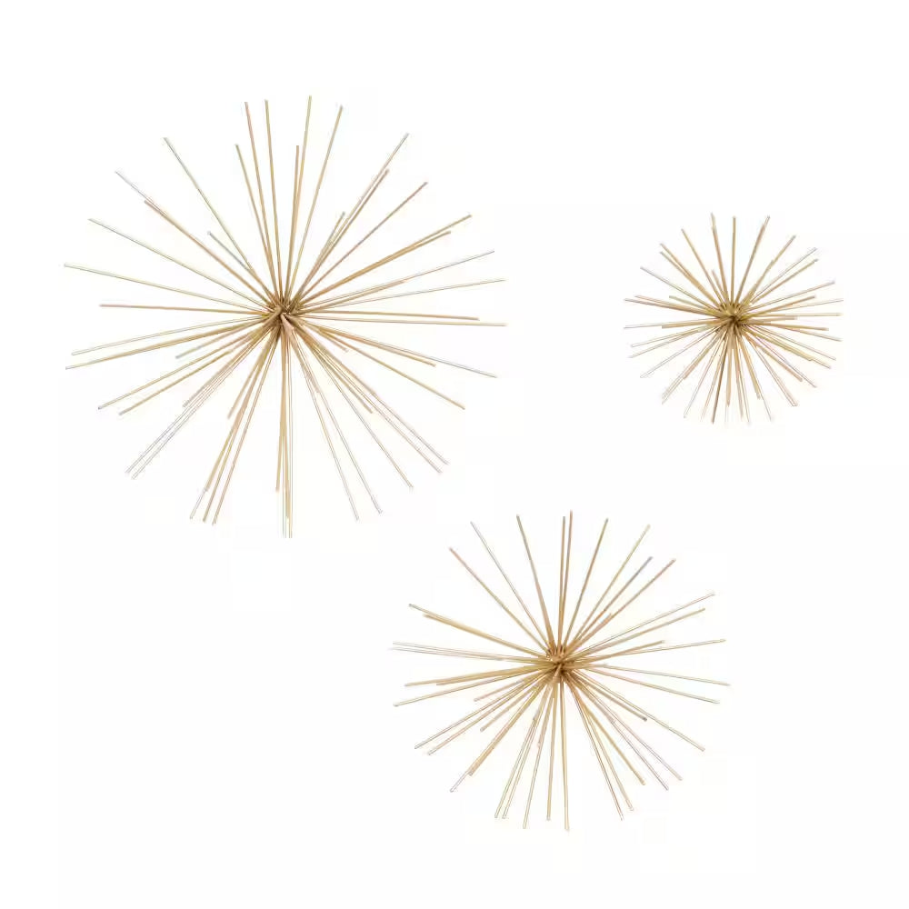 Metal Gold 3D Starburst Wall Decor (Set of 3)