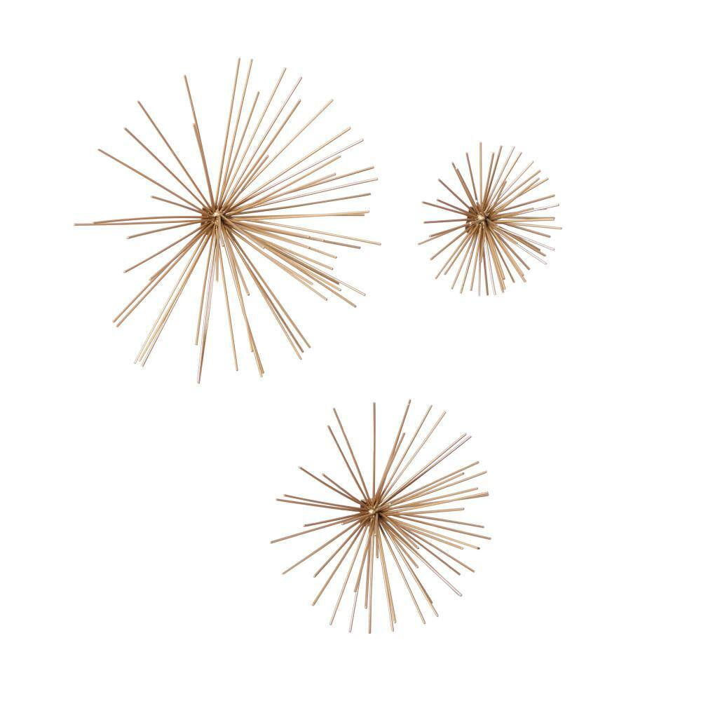 Metal Gold 3D Starburst Wall Decor (Set of 3)