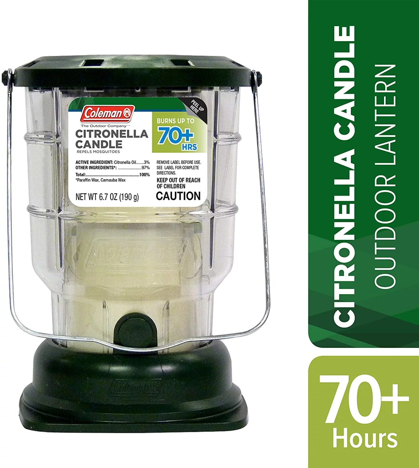 Citronella Candle Outdoor Lantern - 70+ Hours, 6.7 Ounce