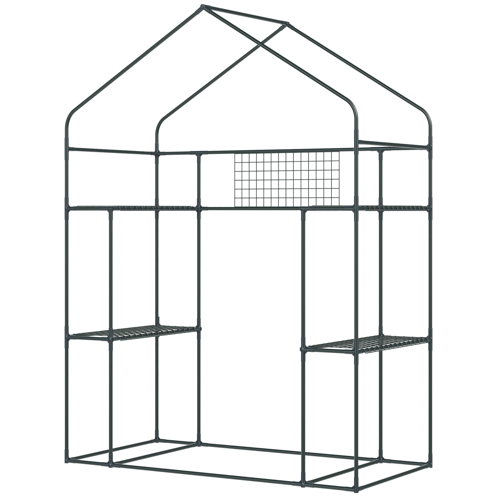 56" X 29" X 77" Small Walk-In Greenhouse W/3 Tier Shleves, Windows