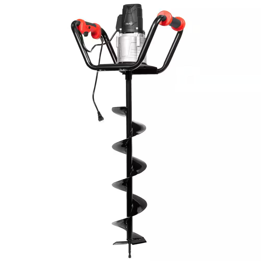 1500-Watt 1.6 HP Electric Earth Post Hole Digger with 6 In. Digging Auger Drill Bit in Black