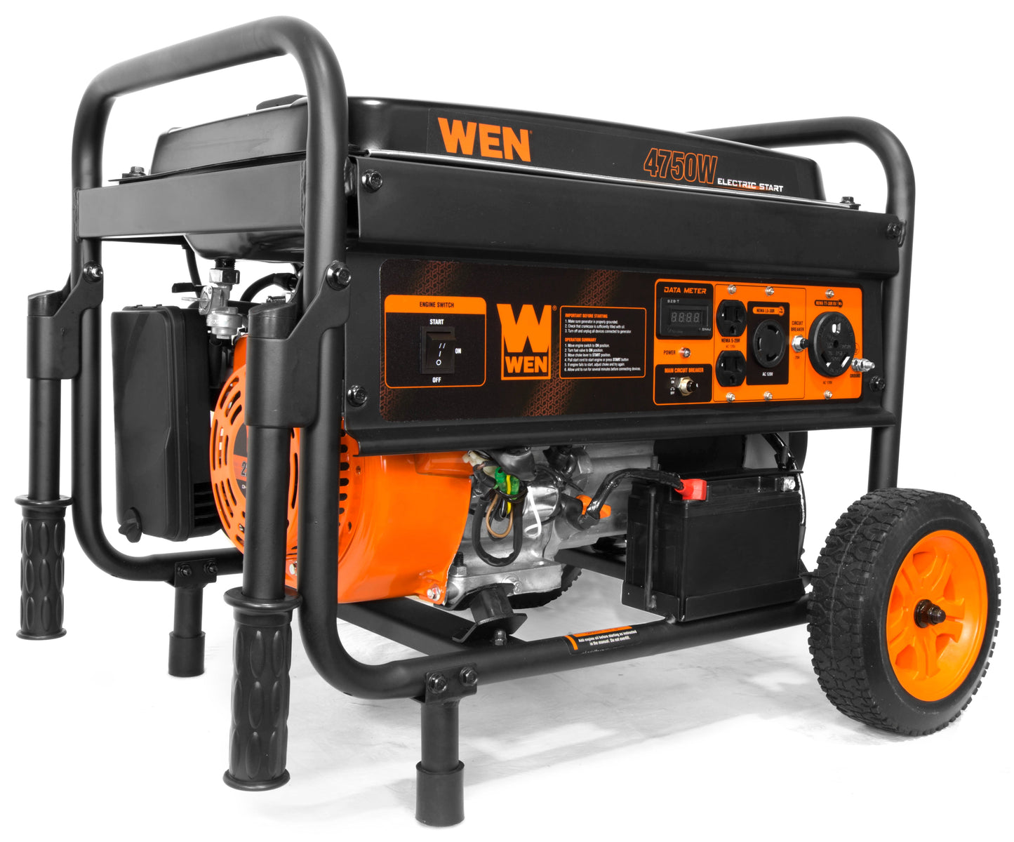 4750-Watt Portable Generator with Electric Start and Wheel Kit