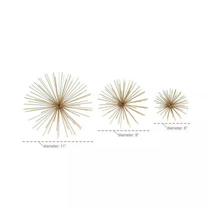 Metal Gold 3D Starburst Wall Decor (Set of 3)