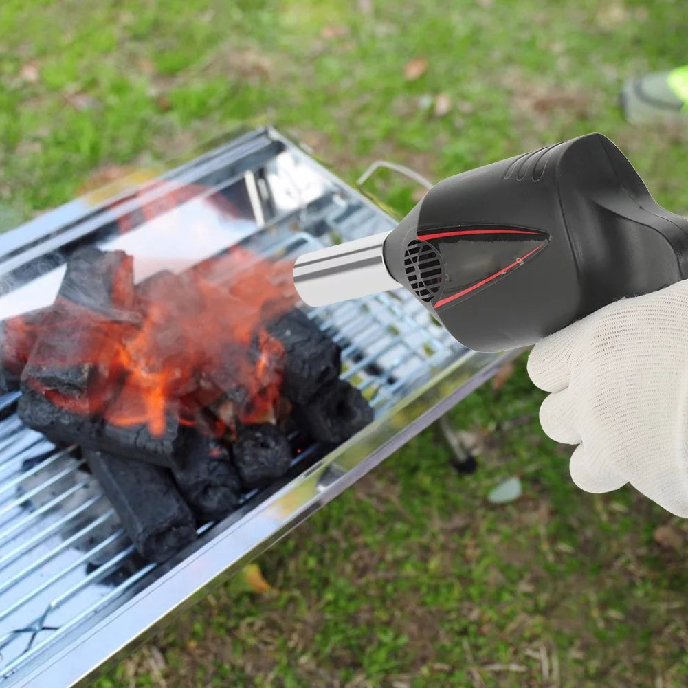 BBQ Air Blower, BBQ Fan, Manual Operated Start a Fire Quicker and Easier Grill Barbecue Tool for Outdoor Barbecue and Picnic Charcoal Grill, BBQ