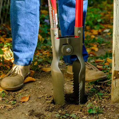 Professional title: "60-Inch Root Slayer Post Hole Digger with Carbon Steel Blades and Fiberglass Handle"