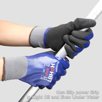 Waterproof Work Gloves,Winter Work Gloves Heavy Duty Oil Resistant Gardening Gloves with Nitrile Coating