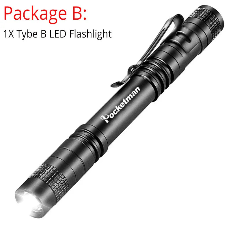 8000LM Portable Pen Clip Flashlight Mini Flashlight Pocket Small Flashlight LED Torch Medical Flashlight Waterproof Pen Light