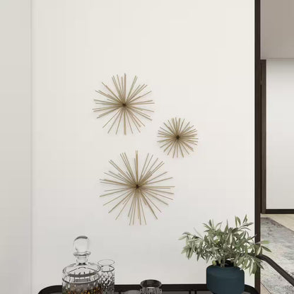 Metal Gold 3D Starburst Wall Decor (Set of 3)