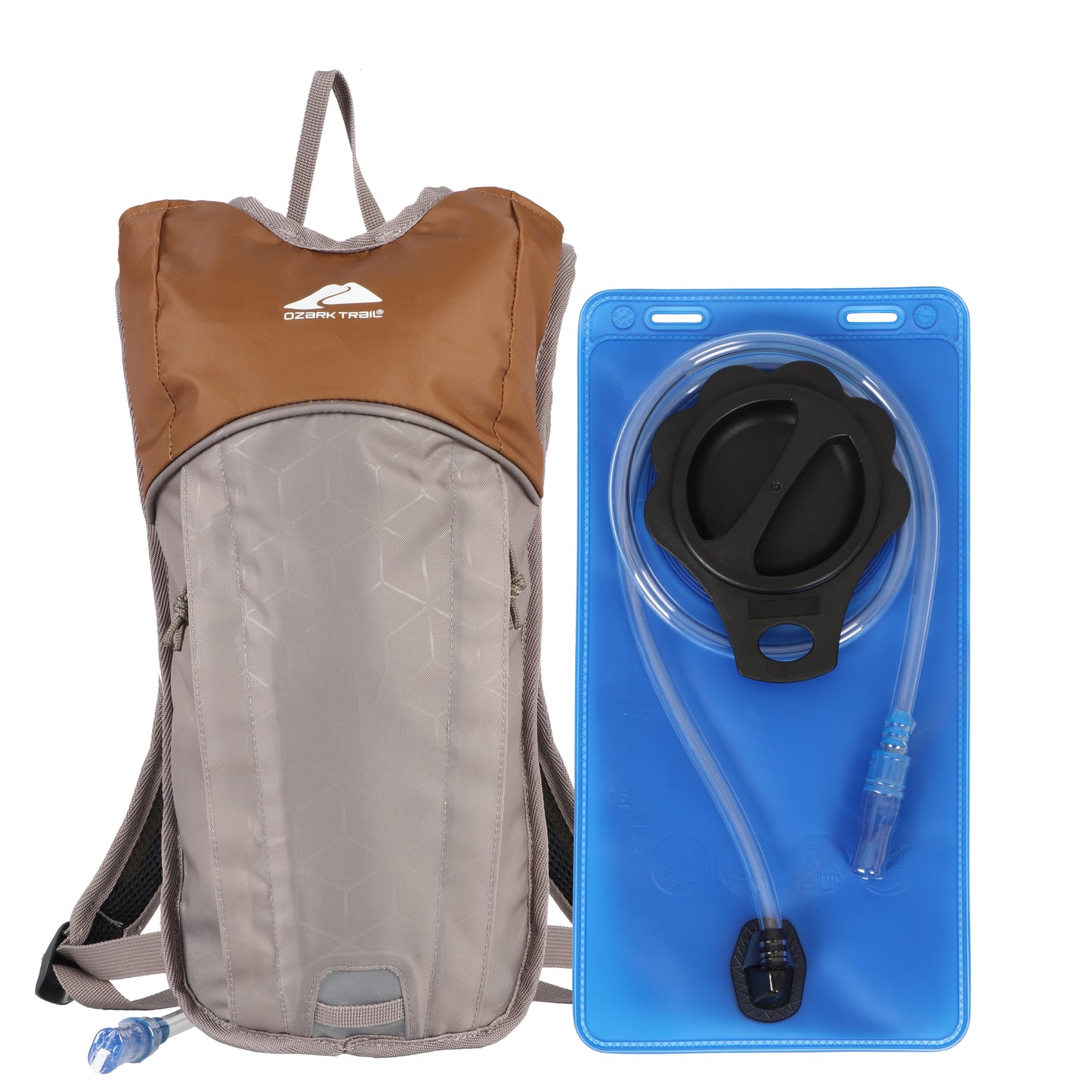 Small 2 Liter Hiking Hydration Backpack with Included Water Reservoir, Tan