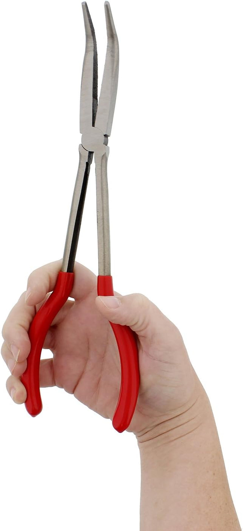 Long Reach 11In 45-Degree Bent Nose Pliers for Hard-To-Reach Narrow Spaces and Limited Clearance Areas