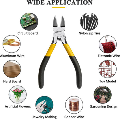 Wire Cutters,  5 Inch Flush Cutter, Dikes Wire Cutter for Crafting Electrical Jewelry Making, Precision Wire Cutter, Small Wire Cutter, Ultra Sharp Wire Clippers, Wire Snips