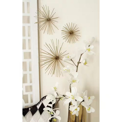 Metal Gold 3D Starburst Wall Decor (Set of 3)