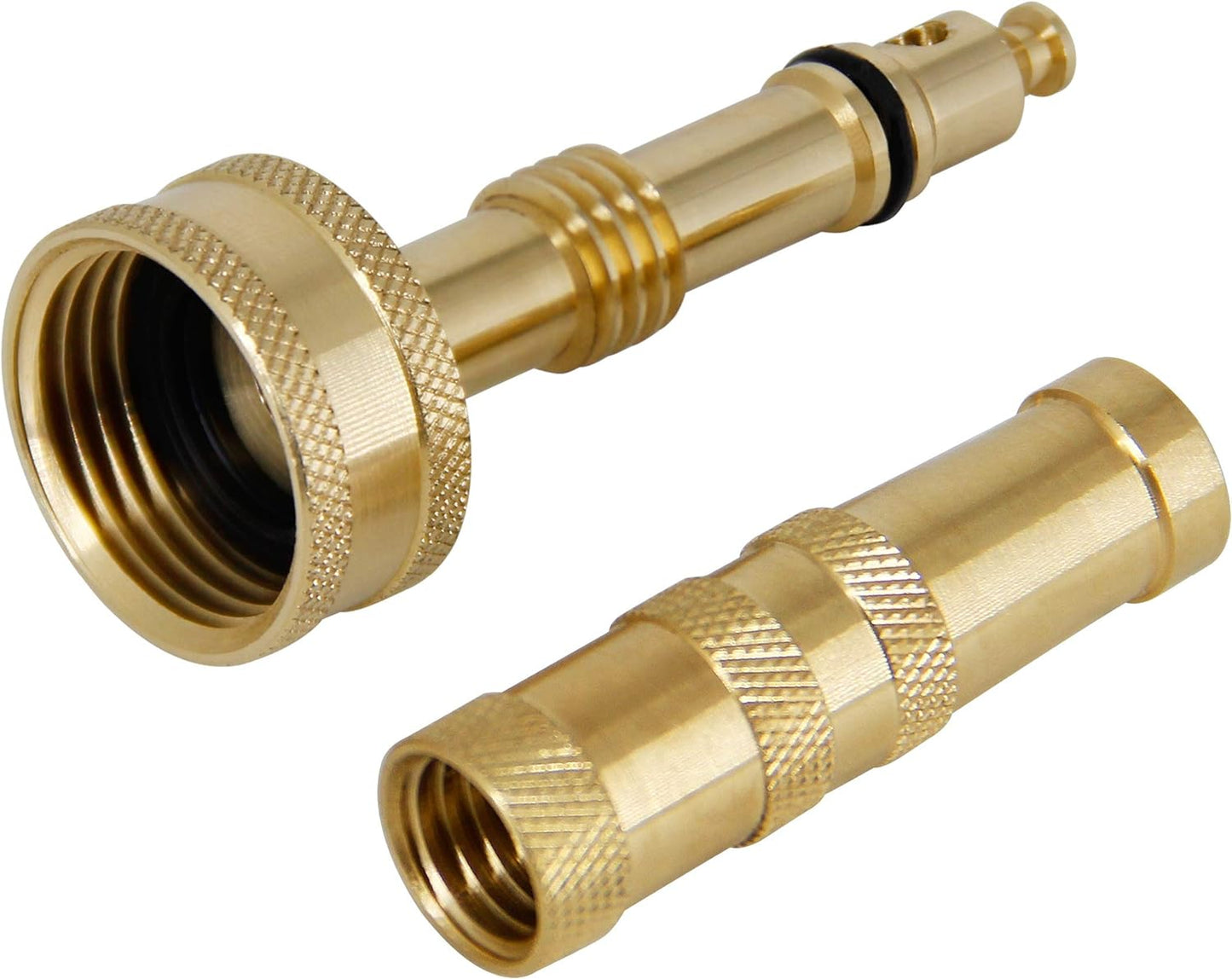 Brass Hose Nozzle, Heavy-Duty Brass Adjustable Twist Hose Nozzle, 2 Pack (3.5")