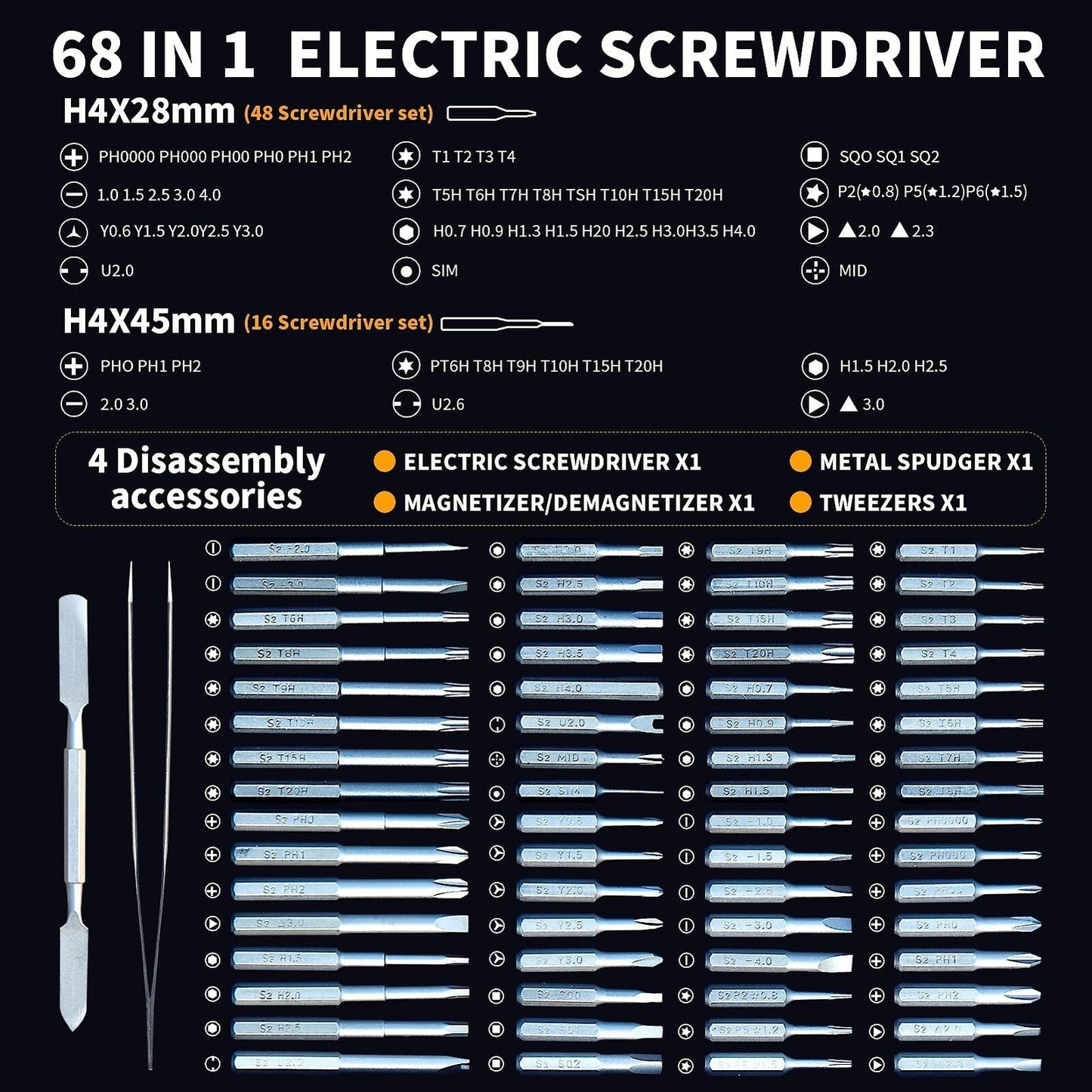 JFHH Electric Screwdriver Power Screwdriver 68 in 1 Electric Screwdriver Mini...